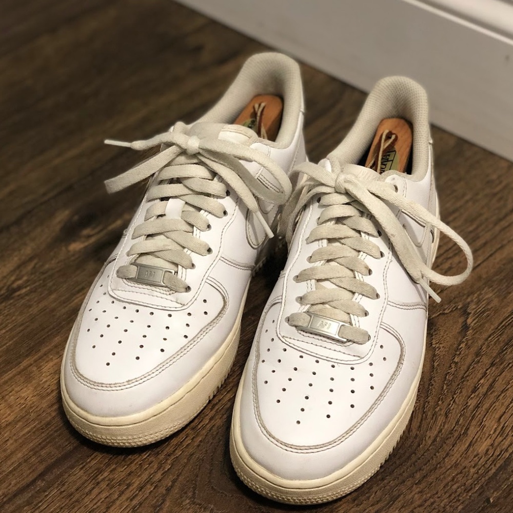 White Nike Air Force Ones - Women's Size 9